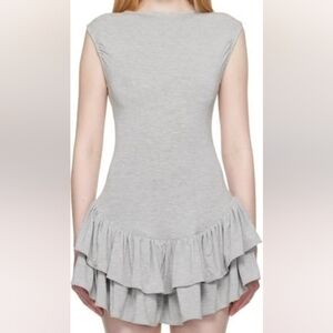 Belle‎ Gray Ruffled Dress Size Small